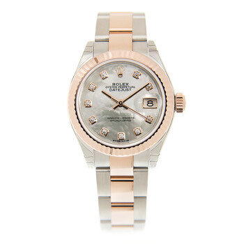 Lady Datejust Mother of Pearl Diamond Steel and 18K Everose Gold Oyster Watch 279171MDO