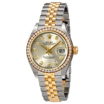 Lady Datejust Silver Diamond Dial Automatic Watch