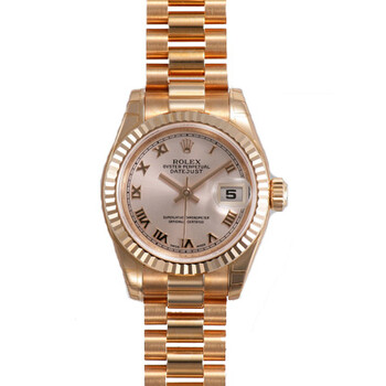Rolex Lady-Datejust 26 Pink Dial 18K Rose Gold President Automatic