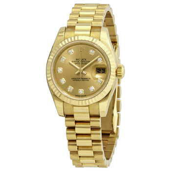 Lady-Datejust 26 Gold Dial 18K Yellow Gold President Automatic Ladies Watch 179178CDP 179178-CDP