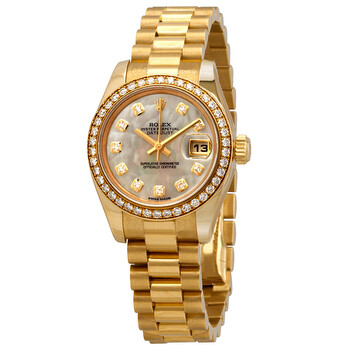 Lady-Datejust 26 Mother Of Pearl Dial 18K Yellow Gold President Automatic Ladies Watch 179138MDP