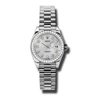 Lady-Datejust 26 Silver Dial Platinum President Automatic Ladies Watch 179136SJDP