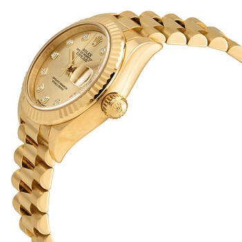 Lady-Datejust 28 Champagne Dial 18K Yellow Gold President Automatic Ladies Watch 279178CDP