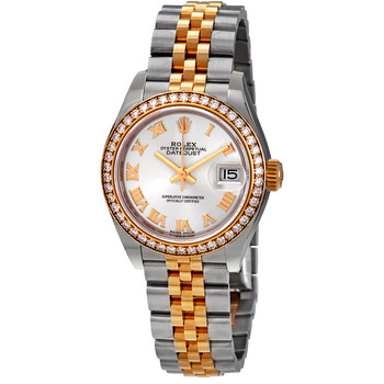 Lady-Datejust 28 Silver Dial Automatic Ladies Steel and 18kt Yellow Gold Jubilee Watch