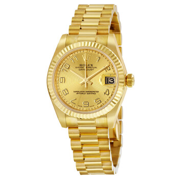 Lady-Datejust 31 Champagne Concentric Circle Dial 18K Yellow Gold President Automatic Ladies Watch 178278CCAP