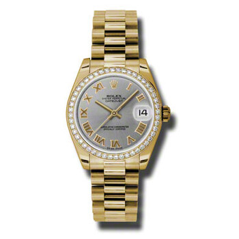 Rolex Lady-Datejust 31 Gray Dial 18K Yellow Gold President
