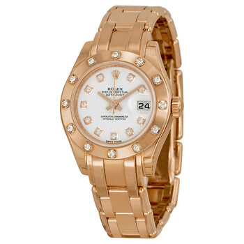 Lady-Datejust Pearlmaster Mother Of Pearl Dial 18K Everose Gold Automatic Ladies Watch 80315WDPM