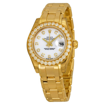 Lady-Datejust Pearlmaster White Diamond Dial 18K Yellow Gold Automatic Ladies Watch 80298WDPM