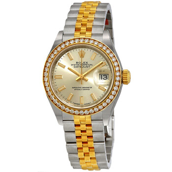 Rolex Lady Datejust Silver Dial Roman Numeral Diamond Ladies