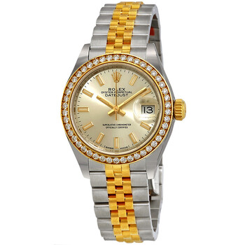 Lady-Datejust Silver Dial Ladies Steel and 18kt Yellow Gold Jubilee Watch
