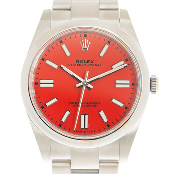 Oyster Perpetual 41 Automatic Coral Red Dial Men's Watch 124300CRLRDSO