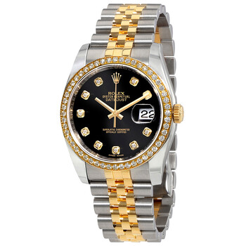 Oyster Perpetual Datejust 36 Black Dial Stainless Steel and 18K Yellow Gold Jubilee Bracelet Automatic Ladies Watch 116243BKDJ