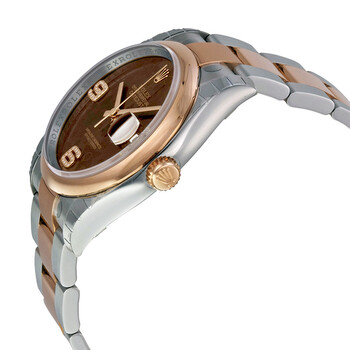 Oyster Perpetual Datejust 36 Brown Floral Dial Stainless Steel and 18K Everose Gold Bracelet Automatic Ladies Watch 116201BRFDAO