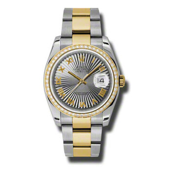 Oyster Perpetual Datejust 36 Grey Dial Stainless Steel and 18K Yellow Gold Bracelet Automatic Ladies Watch 116243GYSBRO
