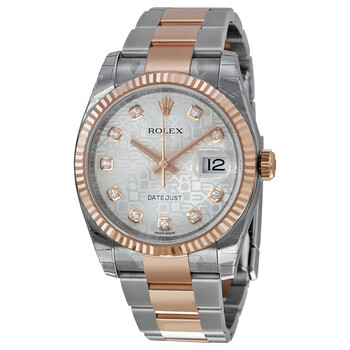 Oyster Perpetual Datejust 36 Silver Dial Stainless Steel and 18K Everose Gold Bracelet Automatic Men's Watch 116231SJDO