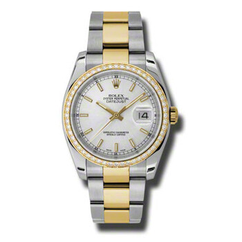 Oyster Perpetual Datejust 36 Silver Dial Stainless Steel and 18K Yellow Gold Bracelet Automatic Ladies Watch 116243SSO