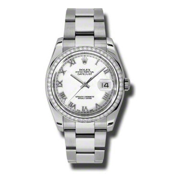 Oyster Perpetual Datejust 36 White Dial Stainless Steel Bracelet Automatic Ladies Watch 116244WRO