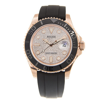 Yacht-Master Diamond Pave Dial Automatic Men's Rubber Watch 116655DSR