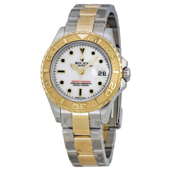 Yacht-Master White Dial Stainless Steel and 18K Yellow Gold Oyster Bracelet Automatic Ladies Watch 169623WSO
