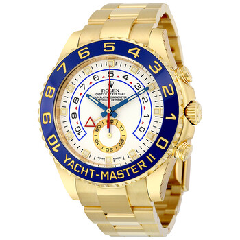 Yacht-Master II White Dial 18K Yellow Gold Oyster Bracelet Automatic Men's Watch 116688WAO