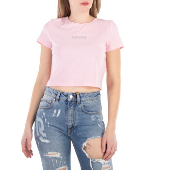 Rabanne Crystal Embellished Logo T-Shirt, Size X-Small