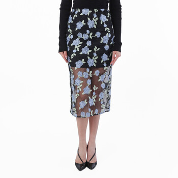 Mesh Midi Pencil Skirt 113641000-1000 BLACK COMB.