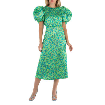 Marni Gathered Poplin Midi Dress, Brand Size 42 ( US Size 10 )  ABMA1157A0-AQUAMARINE - Clothing - Jomashop