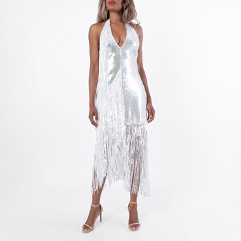 Rotate Sequins Mini Fringe Dress, Brand Size 40 ( US Size 6 )  111604400-BRIGHT WHITE 5715290233650 - Clothing - Jomashop