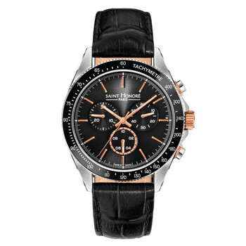 Saint Honore Paris Le Bourget Chronograph Quartz Black Dial Men's