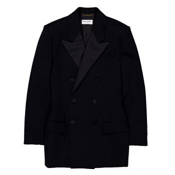 Burberry Double-Breasted Wool-Blend Blazer, Brand Size 52R (US