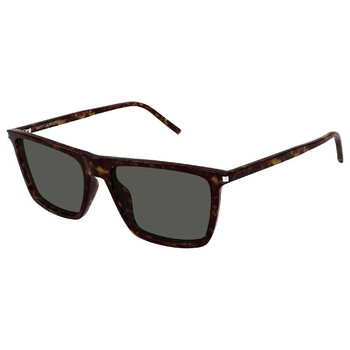 Grey Rectangular Men's Sunglasses SL 668 002 56