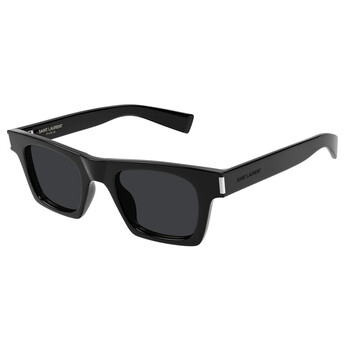 Saint Laurent Black Rectangular Unisex Sunglasses SL 757 001