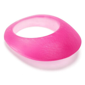 Ladies Ice Effect Pink Fush Resin Ring 731982Y20009867
