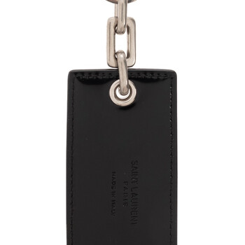 Logo Plaque Leather Keyring