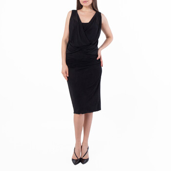 Womens Draped V-Neck Sleeveless Dress 779418 Y096Q 1000