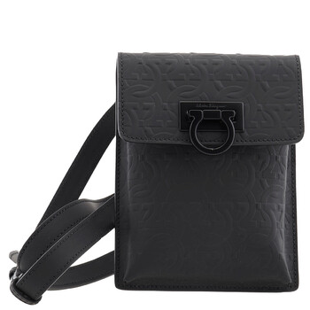 Ferragamo Salvatore Ferragamo Black Gancini Embossed