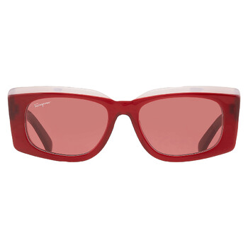 Salvatore Ferragamo Burgundy Rectangular Ladies Sunglasses SF1079S 614 54