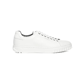 スニーカー Ferragamo Low White Leather Trainer Salvatore Ferragamo Sneakers, Size 6 US