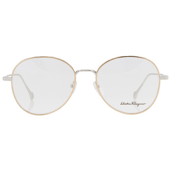 Ferragamo Ladies Rose Gold Tone Round Eyeglass Frames SF2202  display picture 3