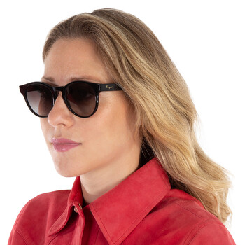 Salvatore Ferragamo Grey Gradient Round Ladies Sunglasses SF1068S 001 52