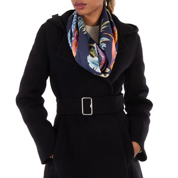 Hermes Ladies Blue Suite And Pursuit Embroidered Giant Scarf