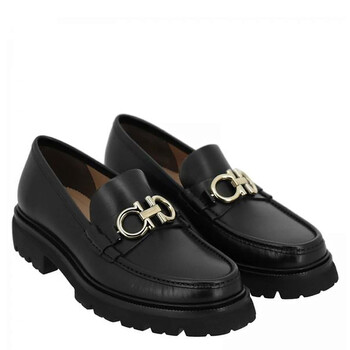Salvatore Ferragamo Men's Black Bleecker Moccasins Bit Loafers