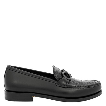 NEW SALVATORE FERRAGAMO men\'s gancini ornament moccasin in black Moccasin with Gancini ornament - Men | Ferragamo main image 3