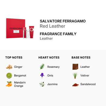 Men's Red Leather Gift Set Fragrances 8052464896332