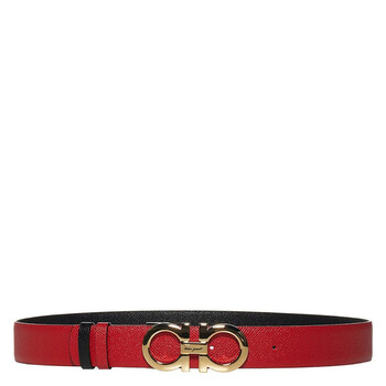 【Ferragamo】Gancini Reversible レザーベルト／ 23A565 771044 Ferragamo Gancini Reversible Leather Belt, Size 100 cm