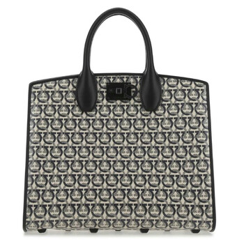 Salvatore Ferragamo ♪ STUDIO BOX BAG 211424 Ferragamo Salvatore Ferragamo Studio Box Monogram Print Tote