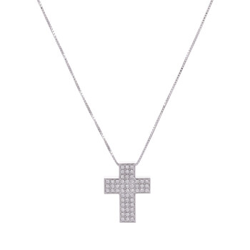 Swarovski Insigne Pendant Cross Angelic Rhodium Shiny White