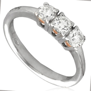 18k White Gold Diamond Trilogy Battito Ring, Size 12 20074781