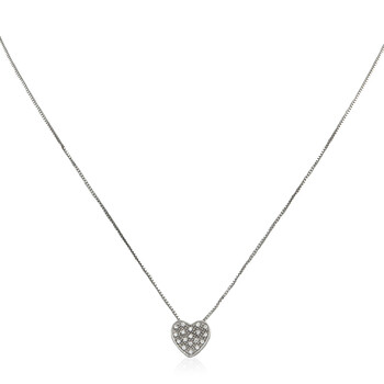 I Segni White Gold 0.05 CT Diamond Heart Necklace 20067541