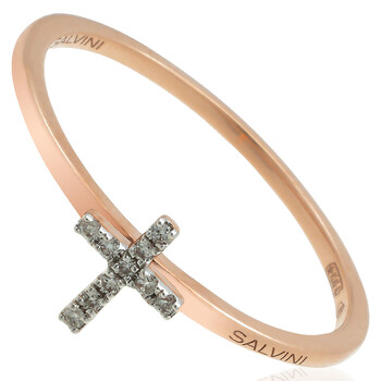 Ladies Pink Gold Diamond I Segni Ring, Size 13 20094183